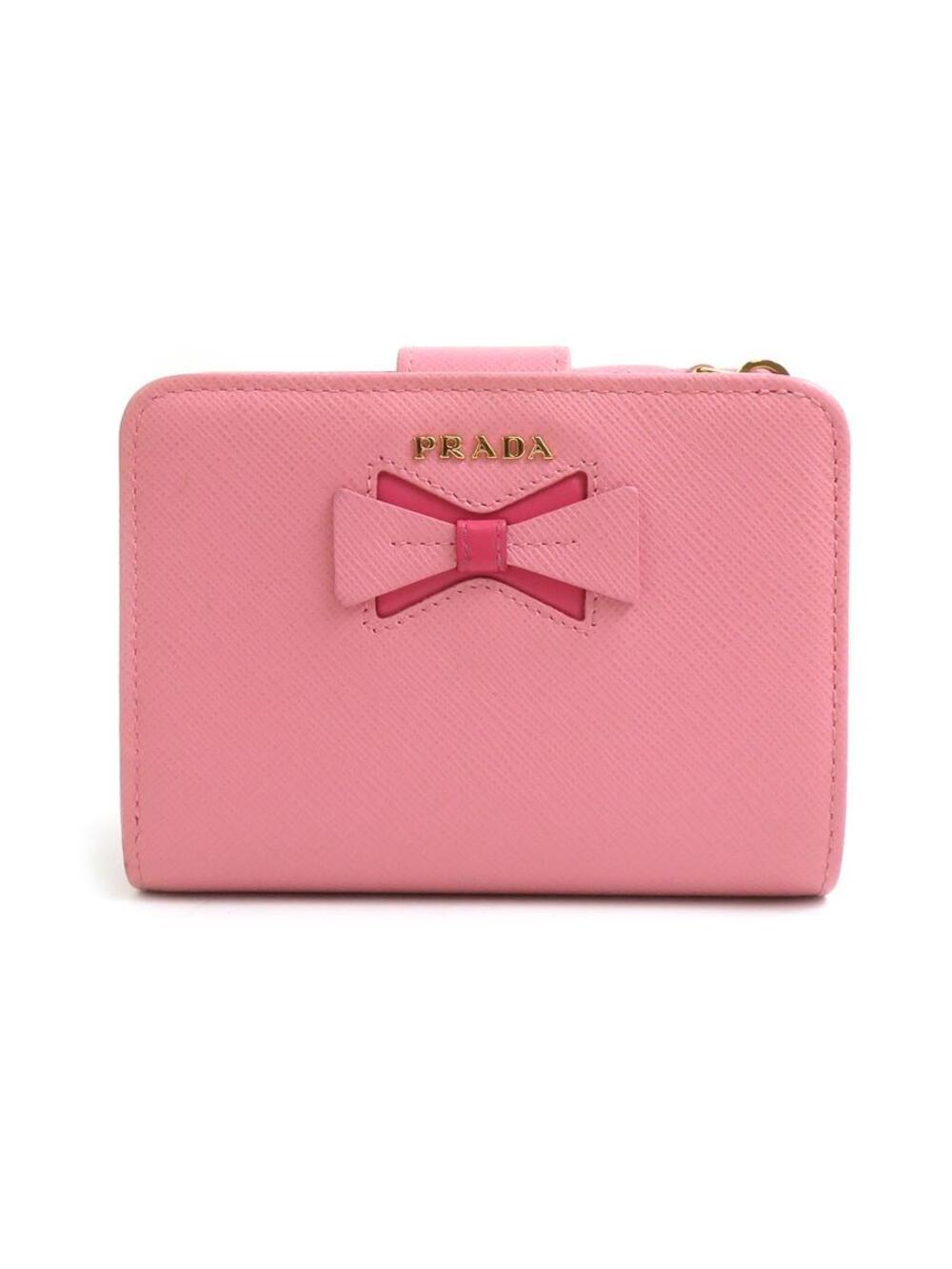 Auth Prada Bifold Wallet Pink #280433P25B